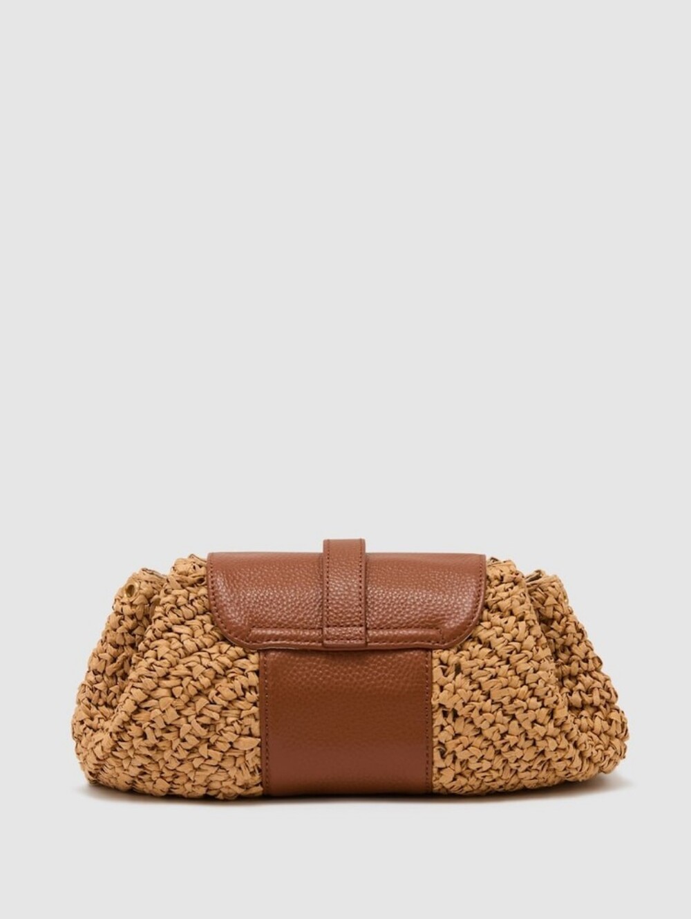 Reiss Lori Raffia-Effect and Leather Shoulder Bag in Natural - Picture 6 of 14